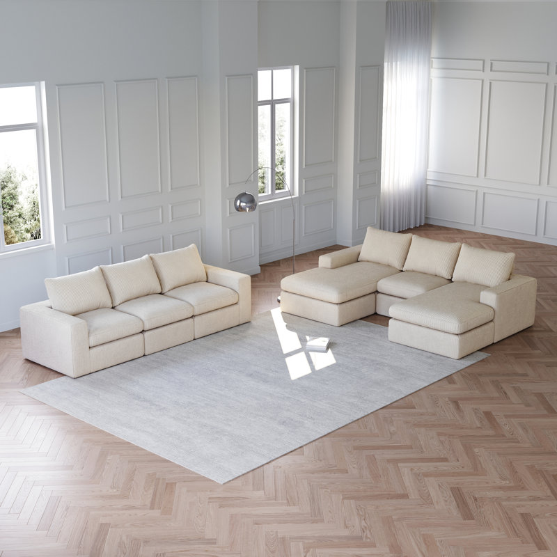 Canapé modulaire en Corduroy, Beige