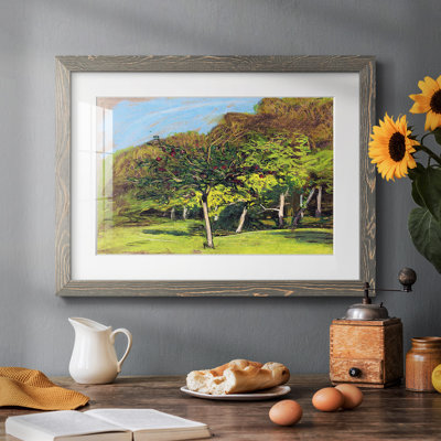 Arbres fruitiers, 1865 - reproduction encadrée rustique avec tableau mat