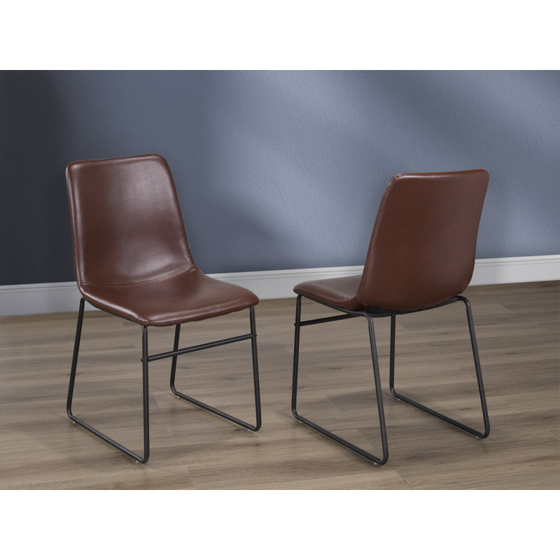 Chaise d'appoint rembourré, Cognac