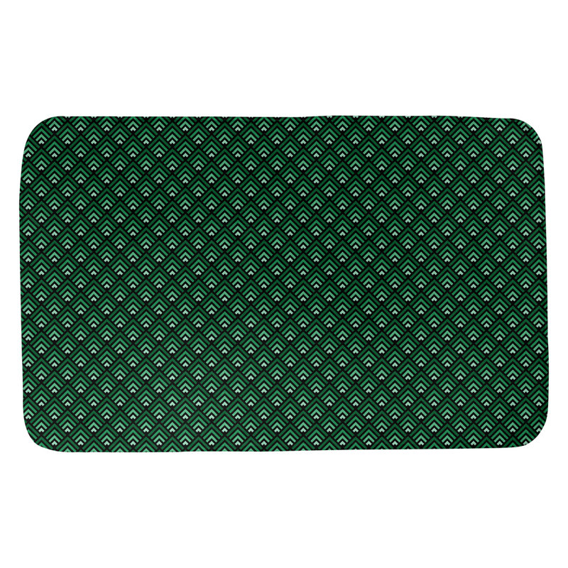 Tapis pour salle de bain dégradé Avicia, l 21 po x L 34 po, Noir / Vert