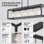Lustre rectangulaire moderne en acier à 5 lumières pour îlot de cuisine Gerberoy-911730034
