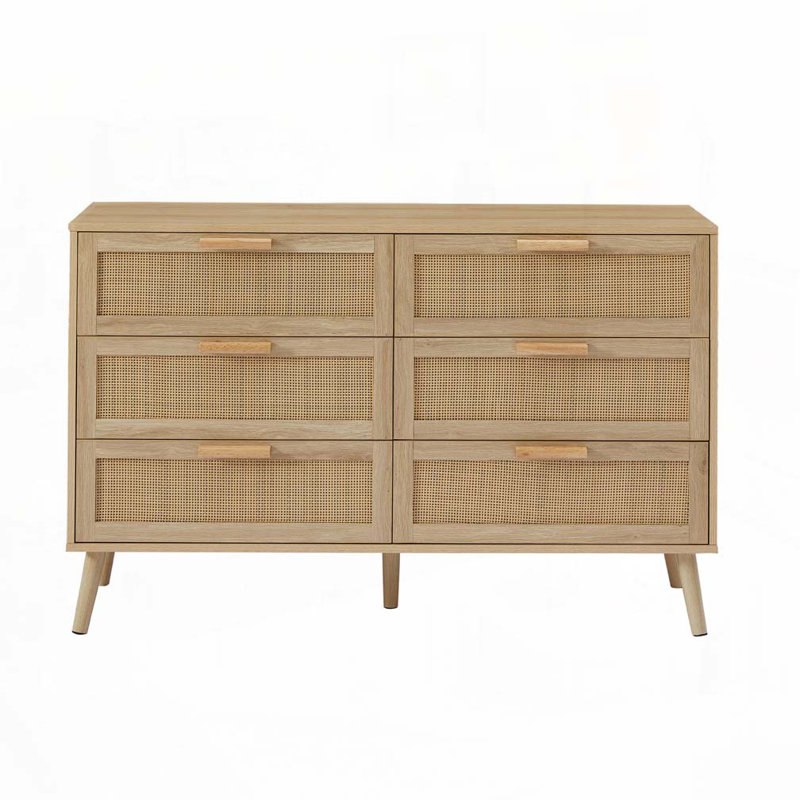 Commode à 6 tiroirs en rotin