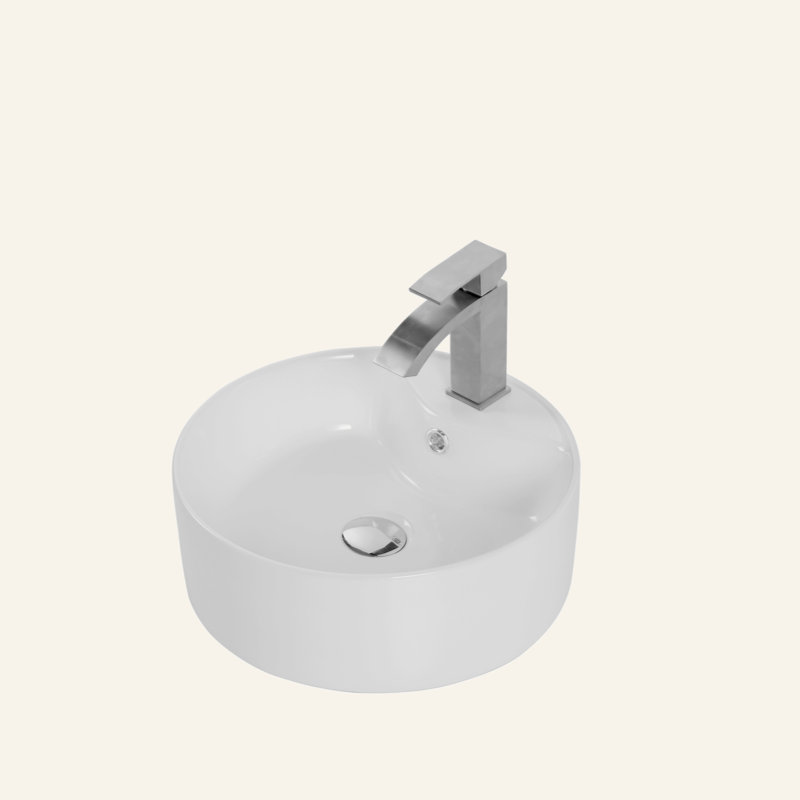 Round Countertop Ceramic Wash Basin (White Finish) CUPC Certified
