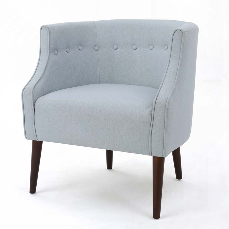 Kamdyn 73.03Cm Wide Tufted Barrel Chair, Light Blue Fabric