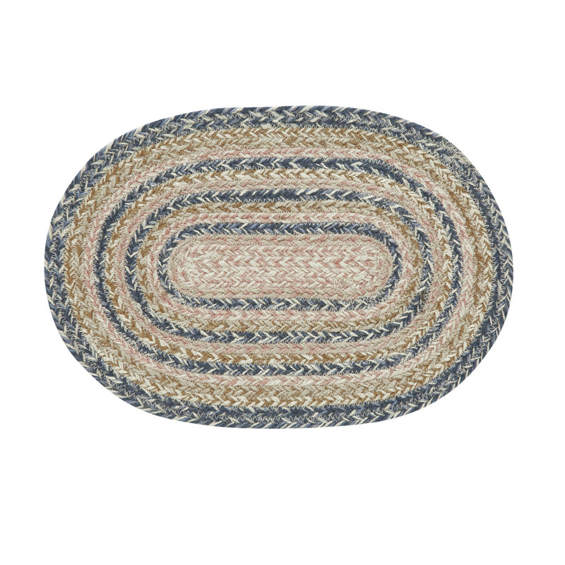 Liseron Jute Geometric Oval Placemat, 10" W x 15" L