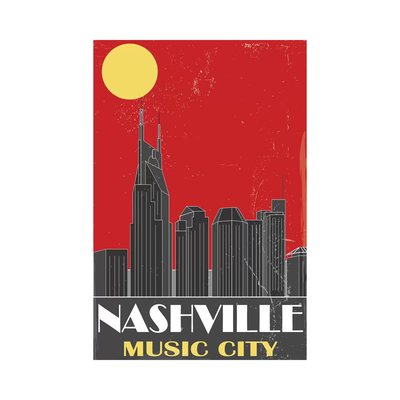 Nashville, Red - Print on Canvas, 101.6 cm H x 66.04 cm W x 3.175 cm D, Wrapped Canvas