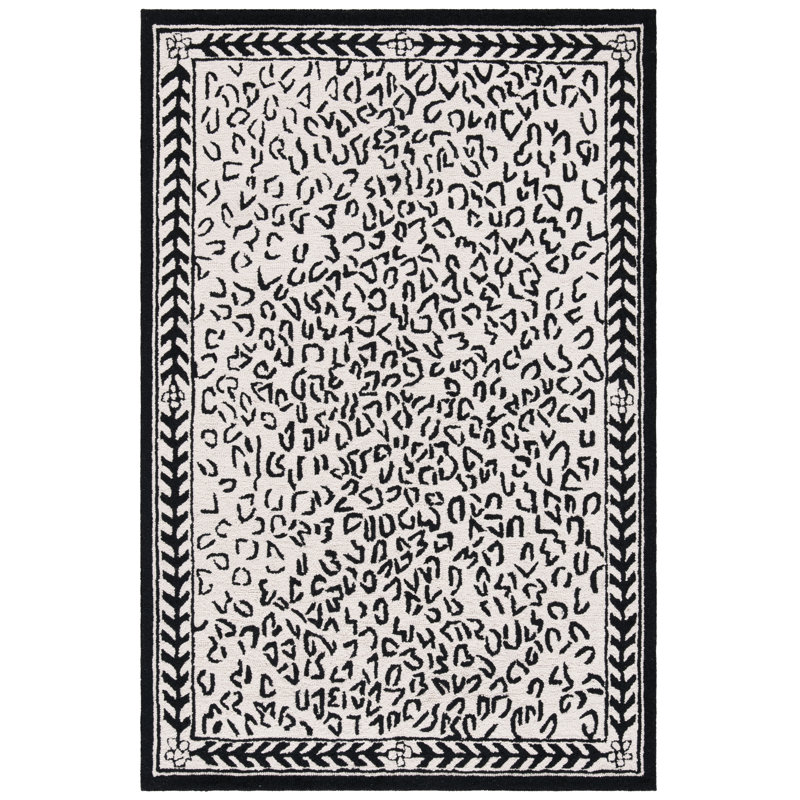 Chelsea Hand Hooked Wool Animal Print Rug, Rectangle 3'9" x 5'9"