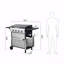 Barbecue au gaz propane à 4 brûleurs, Ss Plancha, sortie avec grilles de cuisson en émail pour barbecue, table d'appoint pliable, panier suspendu, acier inoxydable