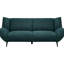 3 avec revêtement bleu sarcelle, style Mid-Century, dossier évasé et serré en bleu, design, accoudoirs, support de coussin non amovible