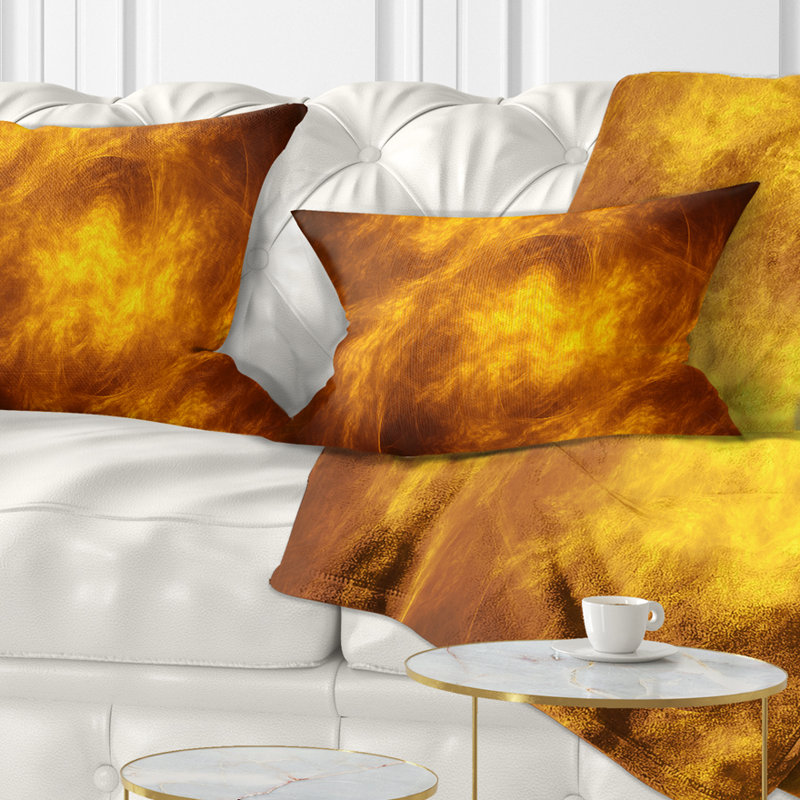 Motif abstrait fractal brun - Coussin décoratif imprimé abstrait