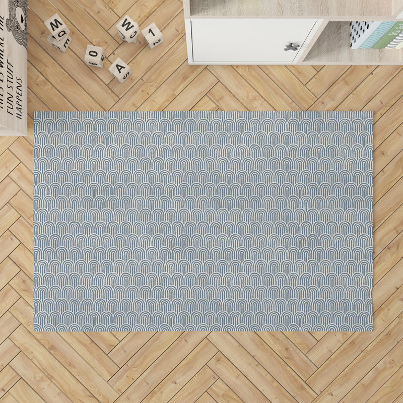 Tapis de jeu Rolling Hills, Bleu, Rectangle 5 pi x 7 pi