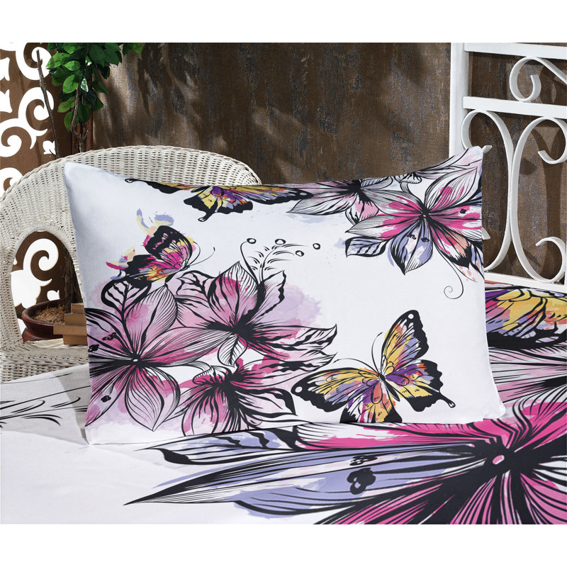 Multicolore ensemble de draps et taies décoratives à motif floral Ambesonne