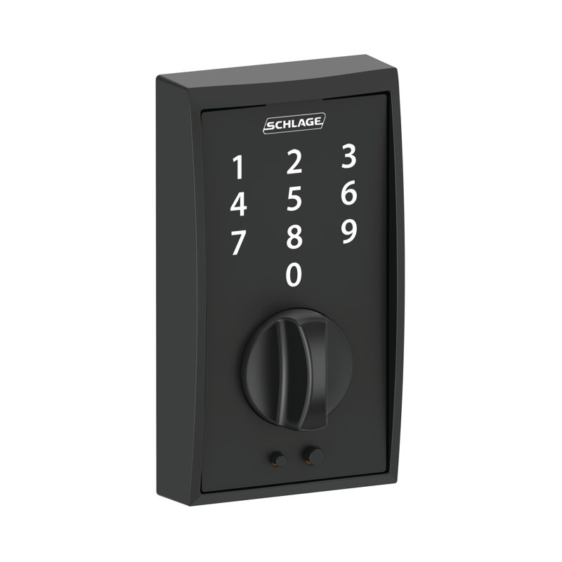 Schlage Touch Keyless Touchscreen Deadbolt with Century Trim, Matte Black