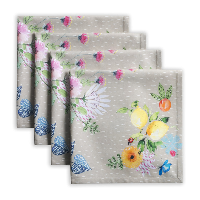 Cotton Floral Square Napkin