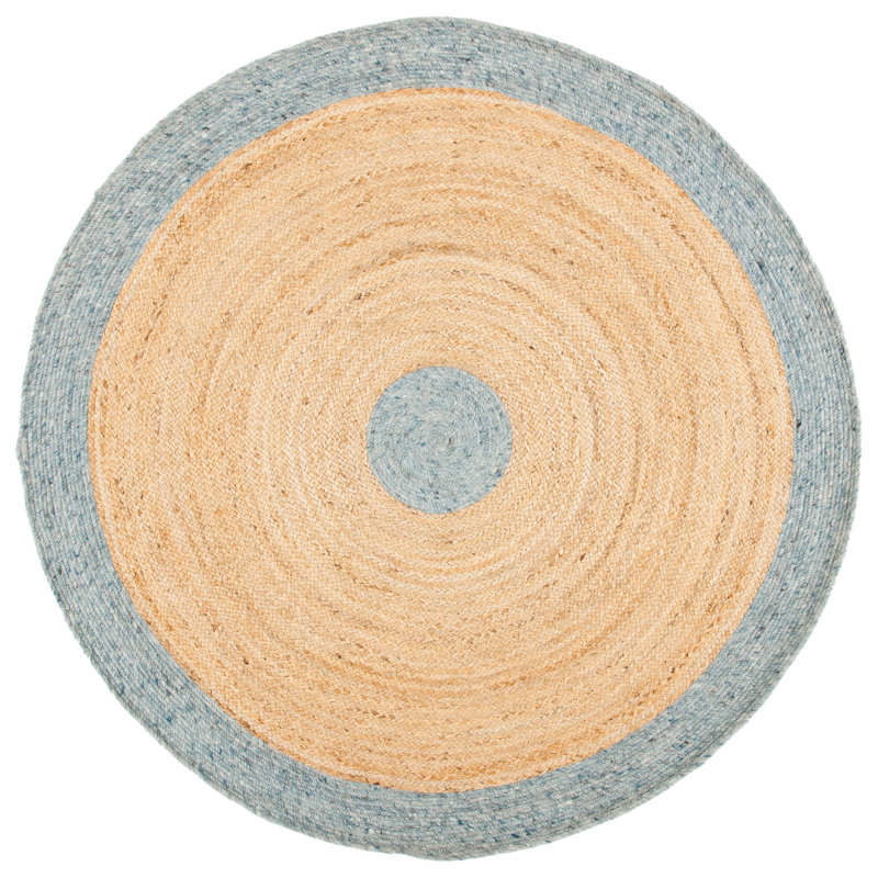 Manley Hand Woven Jute/Wool/Cotton Rug in Gold, Round 6'