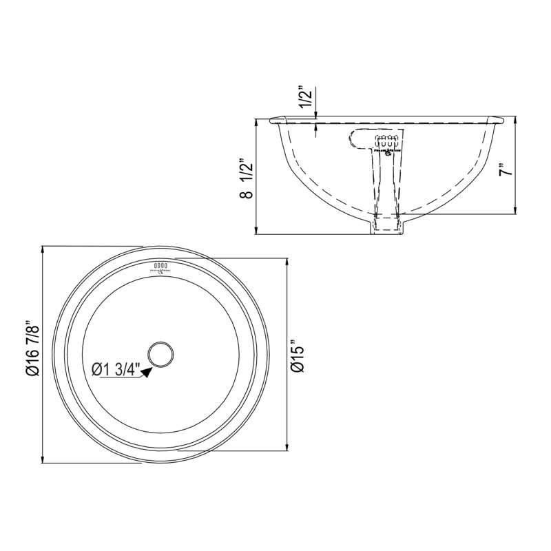 Perrin & Rowe® 16.9'' L Bathroom Sink