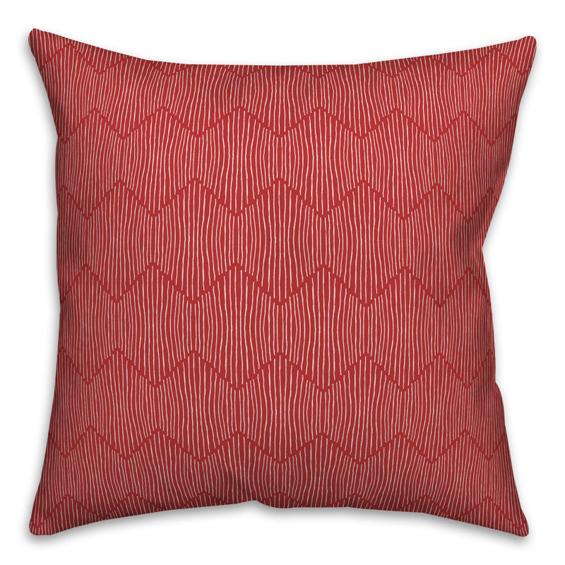 Geometric Throw Pillow, 16" x 16", Red