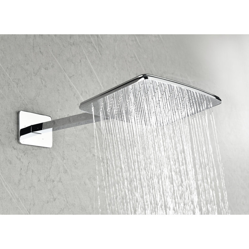 Système de douche pour salle de bain avec tête d'injection d'air - Laiton et acier inoxydable, finition, avec barre de douche à main coulissante, douche, barre, finition