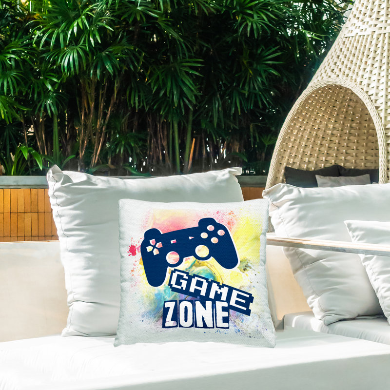 Coussin d'extérieur imprimé Retro Modern Game Zone par Marcus Prime