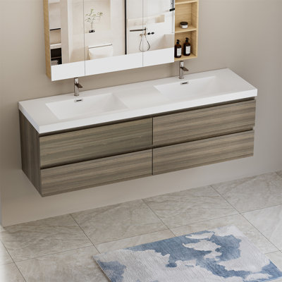 72"" Floating Bathroom Vanity With Sink -  Latitude RunÂ®, 79AA1E44A2B64726B59D8FE772EBFB55