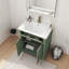 Meuble-lavabo de 28 po en bois massif avec base à colonne romaine, lavabo de rangement Farmhouse et armoire de toilette à poignée en métal-1158345743