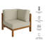 Chaise d'angle modulaire d'extérieur Peasnell en teck couleur sable-1970962039