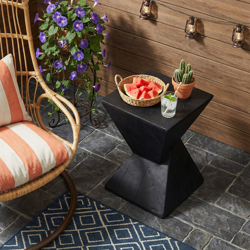 Table d'appoint moderne en forme de sablier Art Deco Modern, Noir