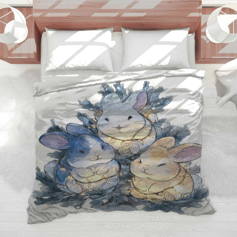 Three Cute Bunnies Comforter, Queen