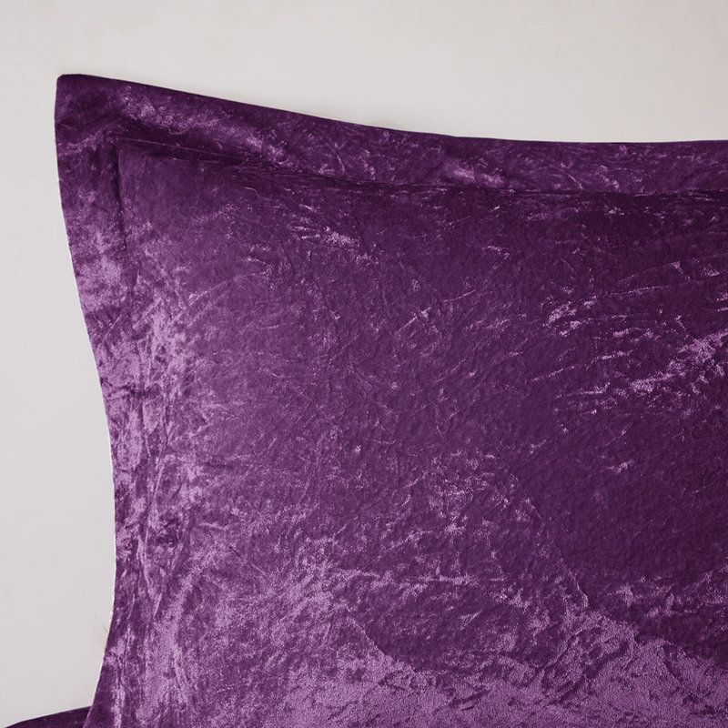 Full/Queen Purple Velvet Comforter - Warm & , Diamond , Includes Shams, Machine Washable Sized Bedding With Pillow