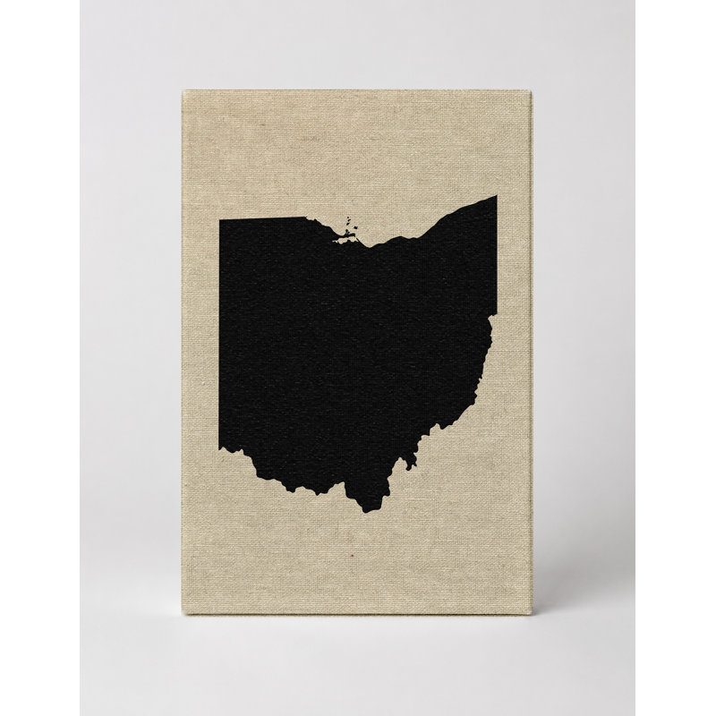 Ohio State Silhouette - Portrait, art mural sur toile, 11" W x 14" H