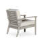 Chaise en eucalyptus à assise profonde, finition gris argenté, coussins vert foncé-134284279