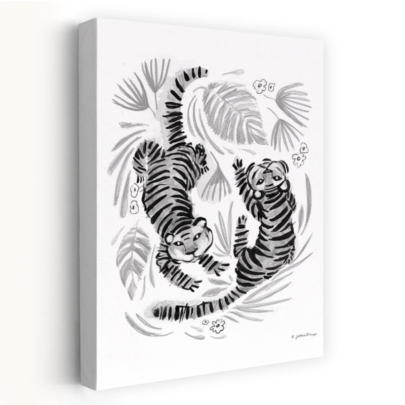 Tigresse, tigre de palmier, art tropical, H 24 po x l 16 po