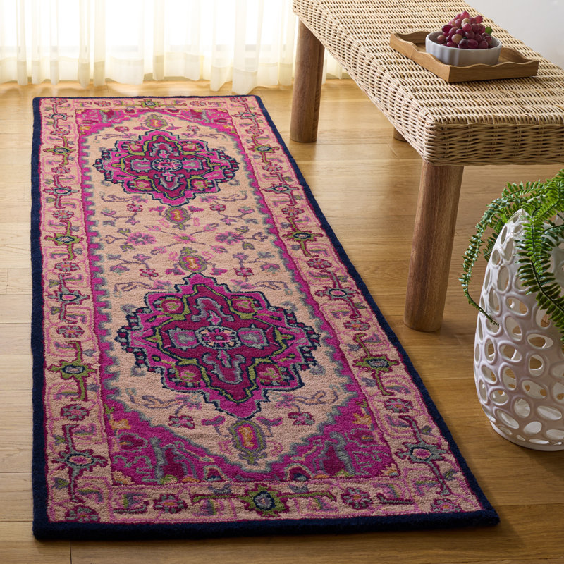 Tapis oriental en laine touffeté à la main Blokzijl, Tapis de couloir 2 pi 3 po x 7 pi