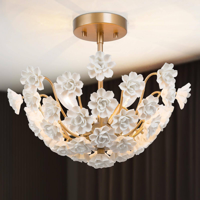 Plafonnier semi-encastré 3 lumières 15,5 po