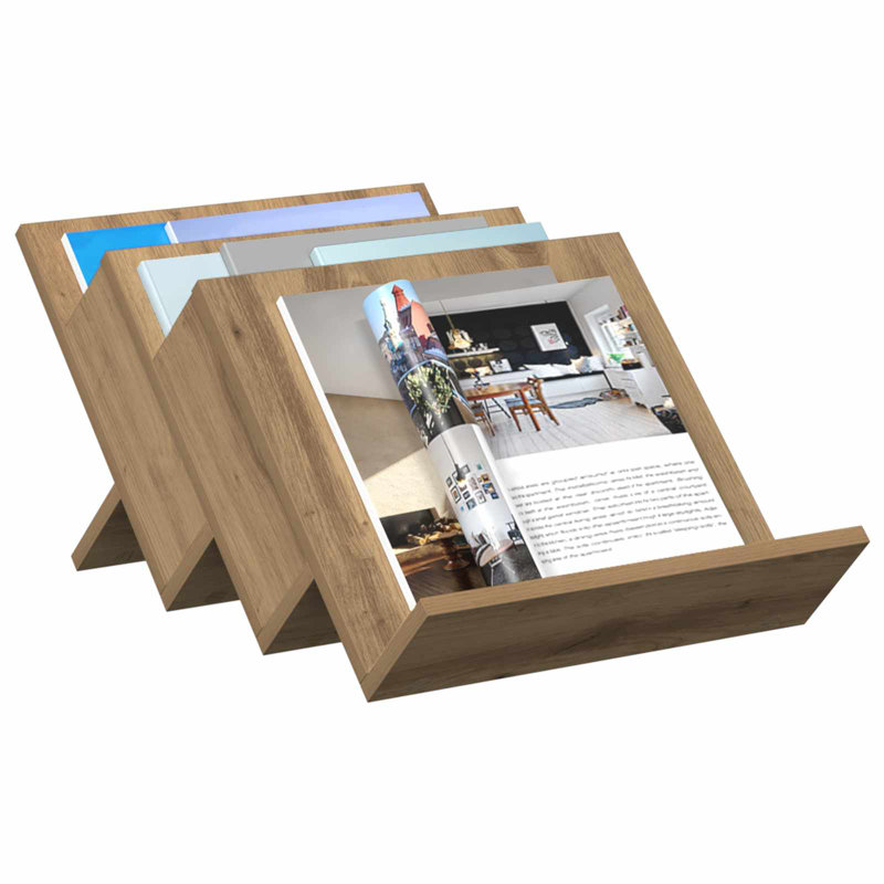 Wood Free Standing Magazine Rack, Wood