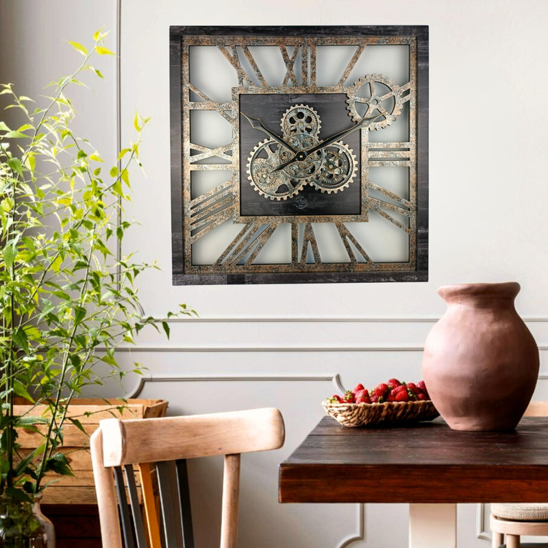 Solid Wood Wall Clock, Black