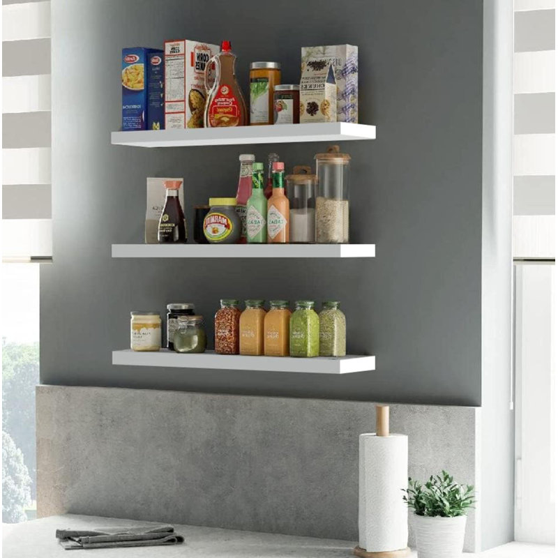Floating Shelf, White, 1.5cm H x 40cm W x 15cm D