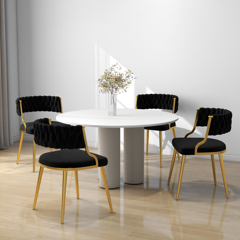 Christal Upholstery Dining Chair, Black