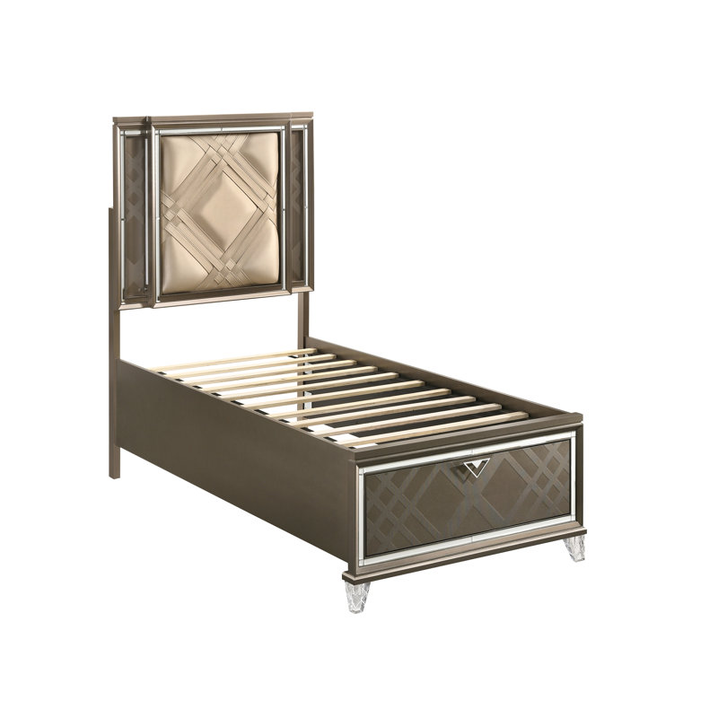 Lit rangement avec lumière DEL Livonia, Simple