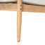 Fauteuil club d'extérieur en bois d'acacia, bois de finition naturelle, coussin beige, corde noire, ensemble de 2