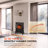 Winston Porter 15" Freestanding Fireplace Stove Heater With Realistic Flame For Home Office With Realistic Log Flame Effect, Adjustable Flame Effect/Brightness/Heating Mode, Overheating Safe Design