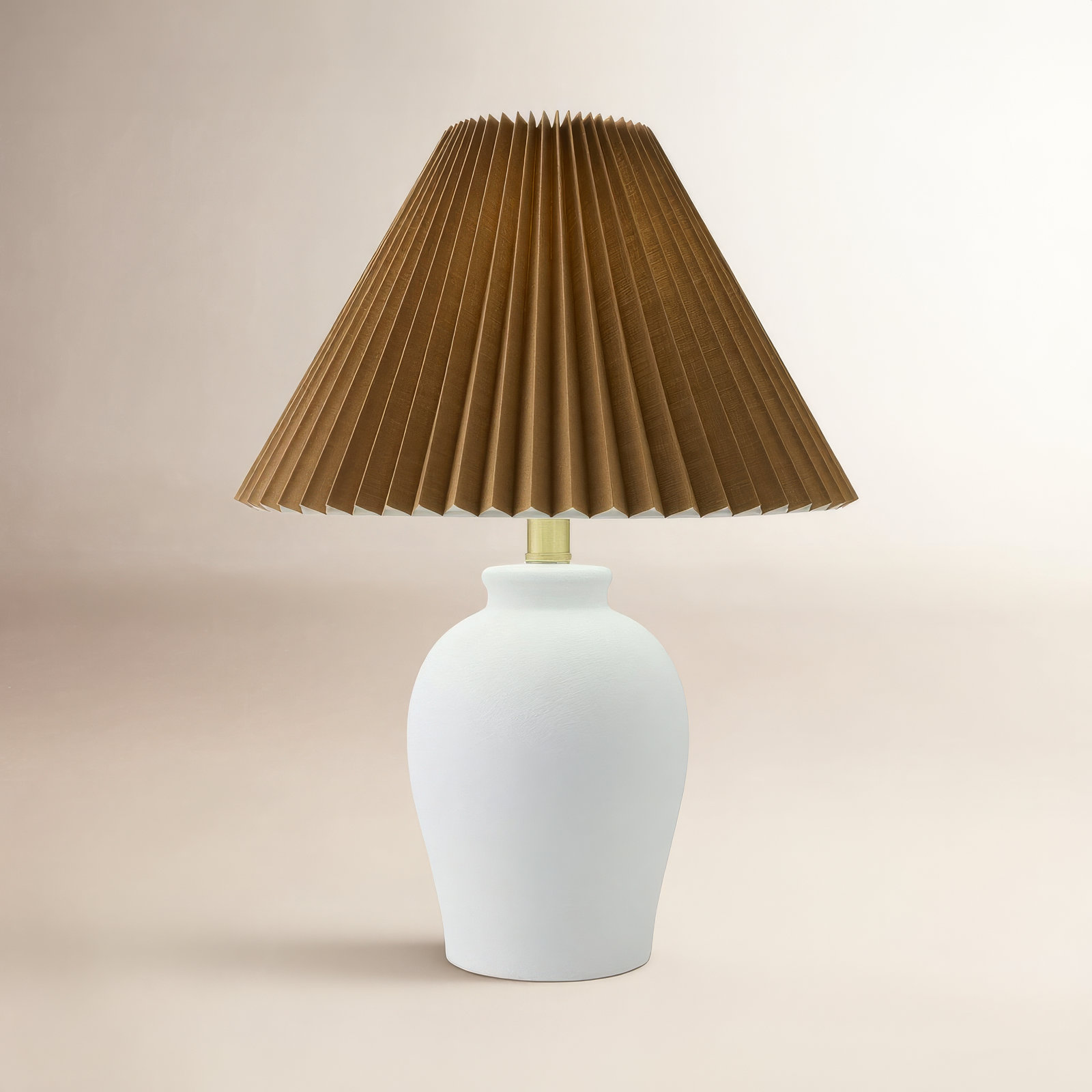  Chemise 19" Ceramic Table Lamp, White, Parchment, Brown