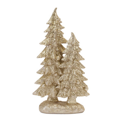 Glittered Double Tree Figurines