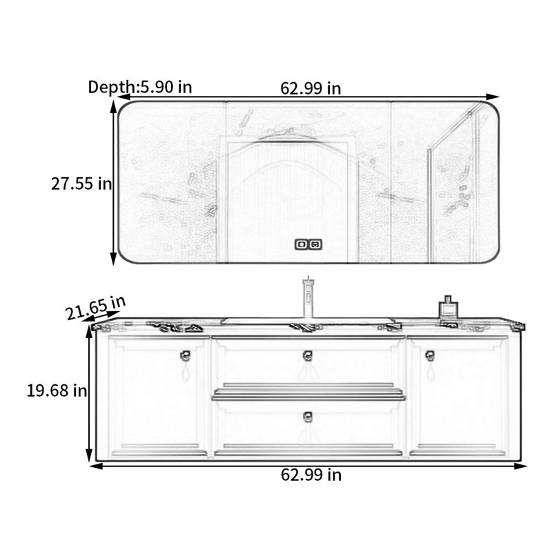 Armoire de salle de bain American, L 62,99 po