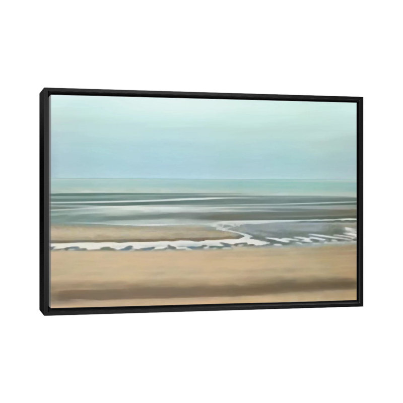 «Seaside», reproduction d'art sur toile tendue, H 18 po x l 26 po x P 1,5 po, Toile avec cadre flottant noir, Pas de tapis