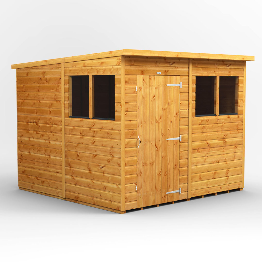 Powersheds 8 x 8ft Timber Tongue & Groove Pent Garden Shed