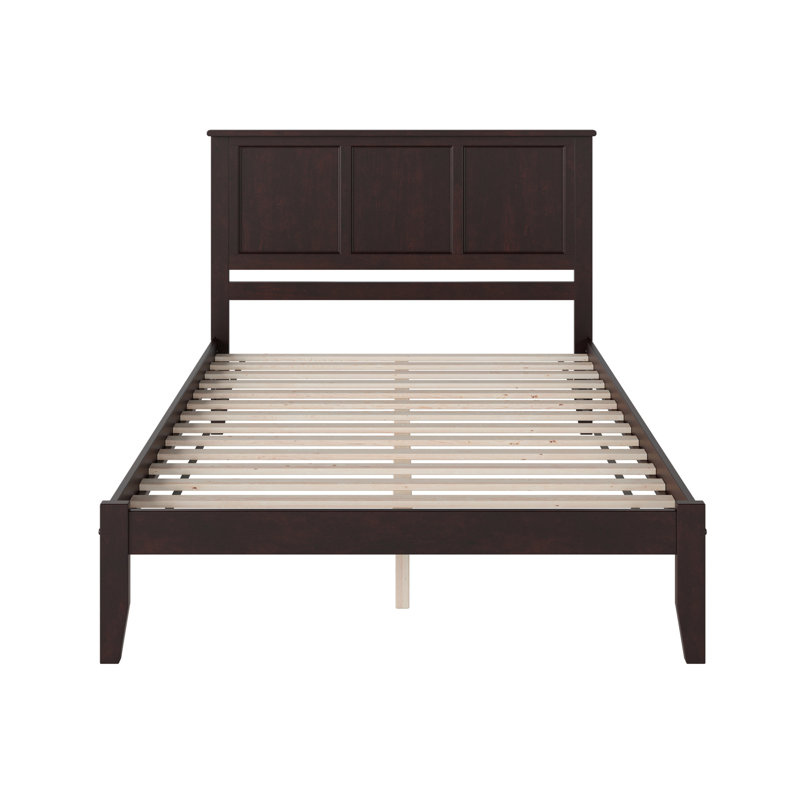 Clyda Solid Wood Panel Bed, Espresso, King