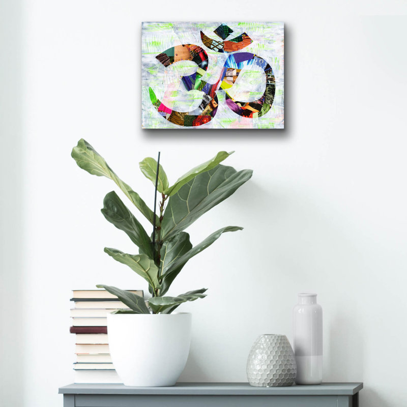 «Namaste» par Artpoptart, art mural en verre acrylique, H 12 po x l 16 po x P 0,13 po