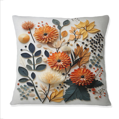 Colourful Mid Century Midcentury Botanicals II - Abstract Midcentury Printed Throw Pillow
