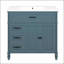 Meuble-lavabo bleu 36 po avec lavabo, panneau de fibres à densité moyenne durable, rangement spacieux et design moderne pour une salle de bain élégante